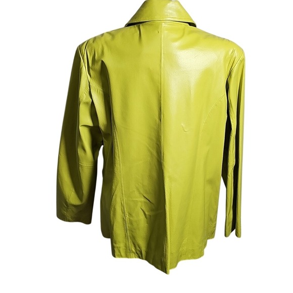 Worthington Citrus Green Classic Leather Zip up Jacket Size 1x - Picture 3 of 11